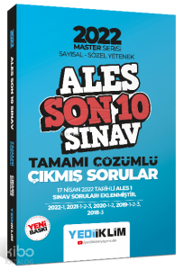 2022 Ales Master Serisi Sayısal Sözel Yetenek Son 10 Sınav Tamamı Çözümlü Çıkmış Sorular