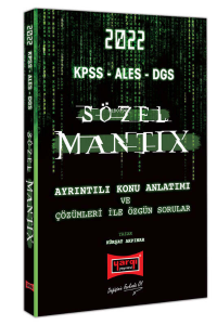 2022 KPSS ALES DGS Sözel Mantıx Ayrıntılı Konu Anlatımı ve Çözümleri ile Özgün Sorula