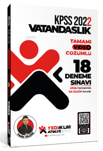 2022 KPSS Atölye Serisi Vatandaşlık Tamamı Video Çözümlü 18 Deneme Sınavı