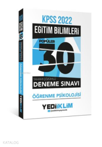 2022 KPSS Eğitim Bilimleri Öğrenme Psikolojisi Tamamı Çözümlü 30 Popüler Deneme