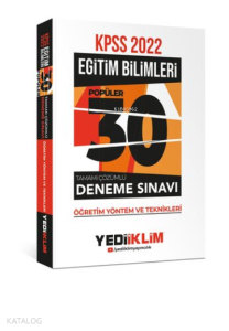 2022 KPSS Eğitim Bilimleri Öğretim Yöntem ve Teknikleri Tamamı Çözümlü 30 Popüler Deneme