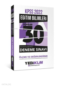 2022 KPSS Eğitim Bilimleri Ölçme ve Değerlendirme Tamamı Çözümlü 30 Popüler Deneme