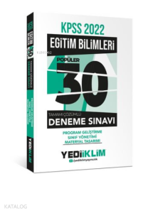 2022 KPSS Eğitim Bilimleri Program Geliştirme - Sınıf Yönetimi-Materyal Tasarımı Tamamı Çözümlü 30 Popüler Den