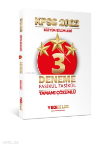 2022 KPSS Eğitim Bilimleri Tamamı Çözümlü Fasikül 3 Yıldız Deneme