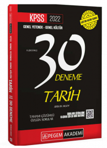 2022 KPSS Genel Yetenek - Genel Kültür Tarih 30 Deneme