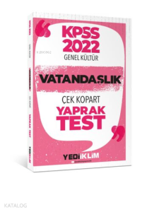 2022 KPSS Lisans Genel Kültür Vatandaşlık Çek Kopart Yaprak Test