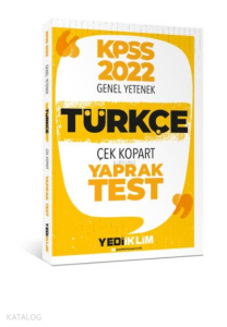 2022 KPSS Lisans Genel Yetenek Türkçe Çek Kopart Yaprak Test