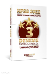 2022 KPSS Lisans GY-GK Tamamı Çözümlü Fasikül 3 Yıldız Deneme