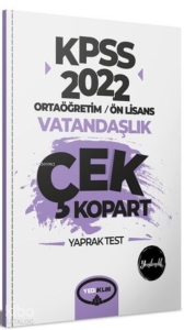 2022 KPSS Ortaöğretim Ön Lisans Genel Kültür Vatandaşlık Çek Kopart Yaprak Test