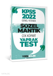 2022 KPSS Sözel Mantık Çek Kopart Yaprak Test