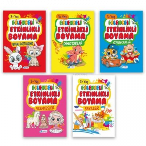 3+ Yaş Eğitici Etkinlikli Kolay Boyama Seti - 5 Kitap Takım