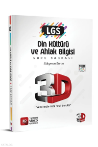 3D Yayınları 2024 8. Sınıf Lgs Din Kültürü Soru Bankası