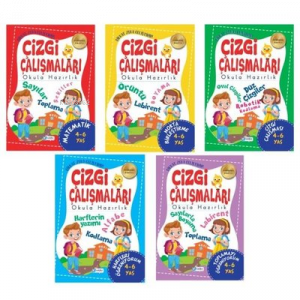 4-5 Yaş Çizgi Çalışmaları Seti - 5 Kitap Takım