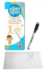 40 Silinebilir Sayfada Çizgileri Çizmeyi Öğreniyorum; Eğlen Öğren Serisi, 3 - 4 Yaş