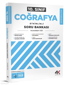 4K Yayınları 10. Sınıf Coğrafya Etkinlikli Soru Bankası