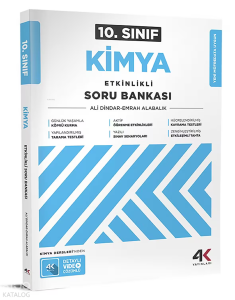 4K Yayınları 10. Sınıf Kimya Etkinlikli Soru Bankası