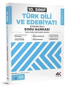 4K Yayınları 10. Sınıf Türk Dili Ve Edebiyatı Etkinlikli Soru Bankası