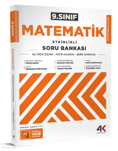 4K Yayınları  9. Sınıf Etkinlikli Matematik Soru Bankası