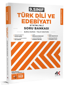 4K Yayınları 9.Sınıf Türk Dili Edebiyatı Soru Bankası