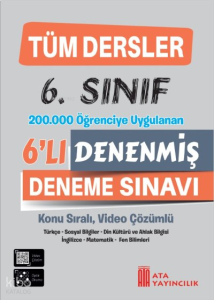6,Sınıf Tüm Dersler Denenmiş 6'Lı Deneme Sınavı