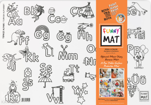 Akademi Çocuk Funny Mat - Alfabe ve Sayılar 2'li Paket 6'lı Keçeli Kalem Beyaz Serisi