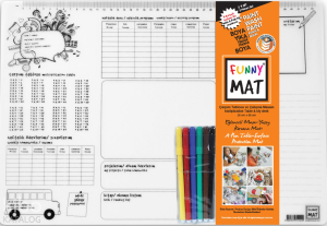 Akademi Çocuk Funny Mat Çarpım Tablosu ve Çalışma Masam 2'li Paket 6'lı Keçeli Kalem Beyaz Serisi