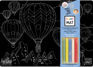 Akademi Çocuk Funny Mat Sıcak Hava Balonu ve Serbest Çalışma 25x35cm 2'li Paket 5'li Tebeşirli Siyah Seri