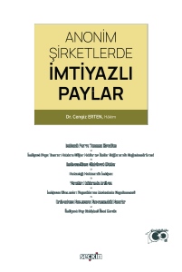 Anonim Şirketlerde İmtiyazlı Paylar
