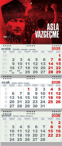 Asla Vazgeçme 2026 Gemici Duvar Takvimi