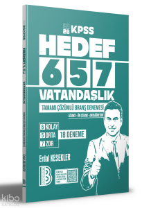Benim Hocam 2026 KPSS Hedef 657 Vatandaşlık Tamamı Çözümlü Branş Denemesi