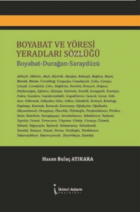 Boyabat ve Yöresi Yeradları Sözlüğü ;Boyabat - Durağan - Saraydüzü