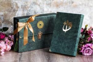 Çantalı - Orta Boy Nubuk Kur'an-ı Kerim (Yeşil, Vavlı, Mühürlü)