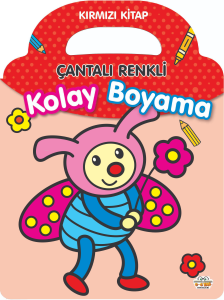 Çantalı Renkli Kolay Boyama Kitap -Kırmızı Kitap