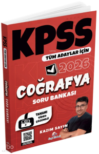 Dizgi Kitap 2026 Tüm Adaylar İçin KPSS Coğrafya Tamamı Video Çözümlü Soru Bankası