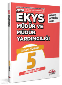 Editör Yayınları 2025 MEB EKYS Müdür ve Müdür Yardımcılığı Tamamı Çözümlü 5 Deneme Sınavı