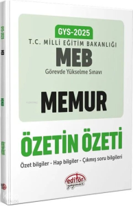 Editör Yayınları 2025 Milli Eğitim Bakanlığı Memur GYS Özetin Özeti