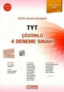 Esen Yayınları TYT Çözümlü 4 Deneme Sınavı Kırmızı Seri (Orta ve İleri Düzey) Esen