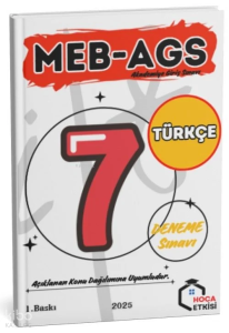 Hoca Etkisi 2025 MEB-AGS Sözel Yetenek Türkçe 7 Deneme Hoca Etkisi Yayınları