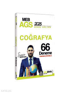 HocaWebde Yayınları 2025 MEB AGS Türkiye  Coğrafyası Tamamı Çözümlü 66 Deneme Sınavı