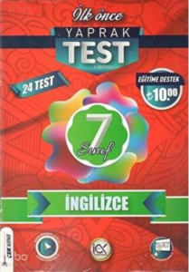 İlk Önce Yayıncılık 7.Sınıf Yaprak Test İngilizce
