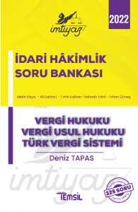 İmtiyaz  İdari Hakimlik Soru Bankası Vergi Hukuku  Vergi Usul Hukuku