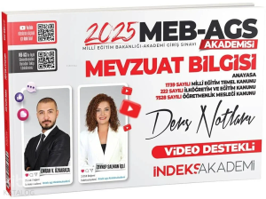 İndeks Akademi 2025 MEB AGS Akademisi Mevzuat Bilgisi Video Ders Notları
