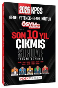 İndeks Akademi 2026 KPSS Genel Yetenek Genel Kültür ÖSYM'nin İndeksi Çıkmış Sorular Son 10 Yıl Çözümlü