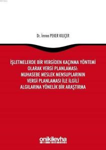 İşletmelerde Bir Vergiden Kaçınma Yöntemi Olarak Vergi Planlaması: Muhasebe Meslek Mensuplarının Vergi Planlaması ile İlgili Algılarına Yönelik Bir Araştırma