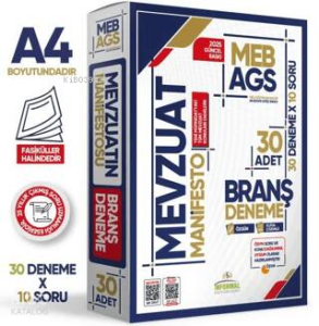 Karakutu Yayınları 2025 MEB AGS Mevzuat Manifesto Branş Deneme Paketi 30lu Fasikül Seti Özgün Dijital Çözümlü