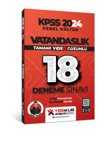 KPSS 2024 Genel Kültür Vatandaşlık Tamamı Video Çözümlü 18 Deneme Sınavı