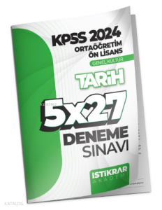 KPSS 2024 Ortaöğretim-Ön Lisans Genel Kültür Tarih 5x27 Deneme Sınav