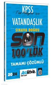 Kpss 2024 Vatandaşlık Son 100 lük Tamamı Çözümlü Sorular