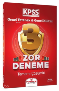 KPSS Genel Yetenek Genel Kültür Zor 3 Deneme Çözümlü