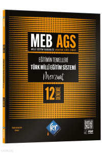 KR Akademi Yayınları MEB AGS Eğitimin Temelleri ve Türk Milli Eğitim Sistemi Mevzuat 12 Deneme